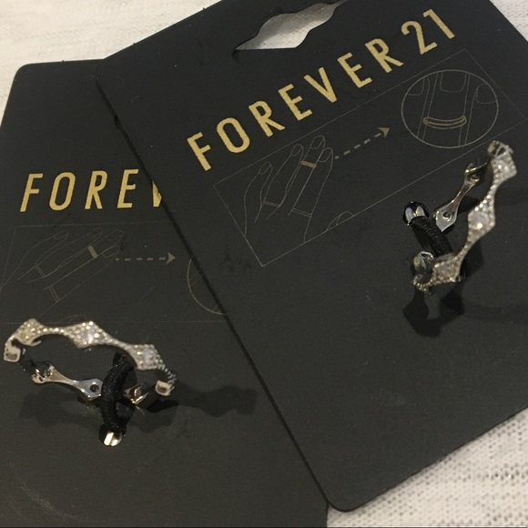 💚2 Silver Midi Ring Bundle - Picture 2 of 6